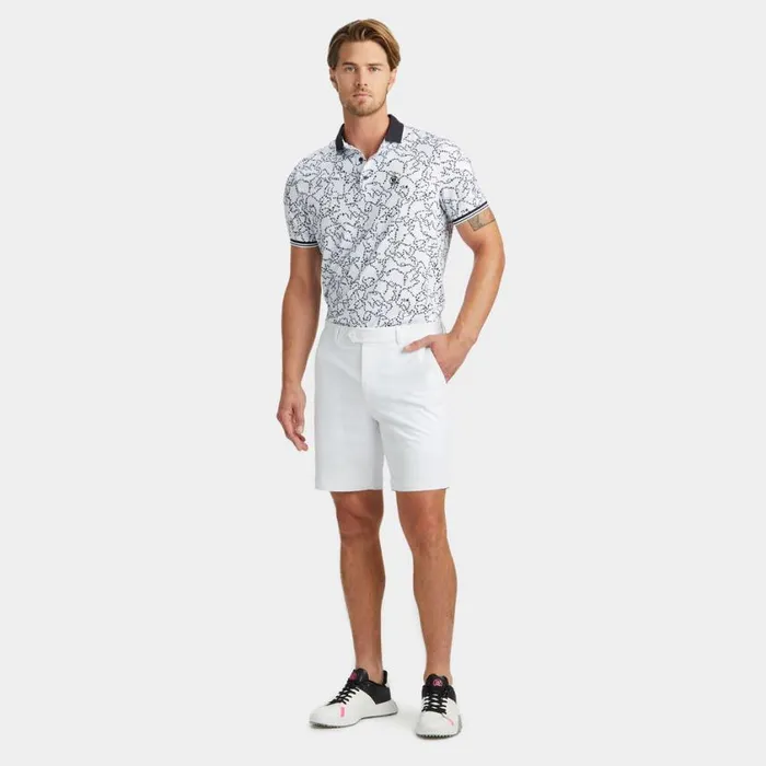 GFORE Polos Men STAR DUST TECH JERSEY MODERN SPREAD COLLAR BANDED SLEEVE POLO Snow