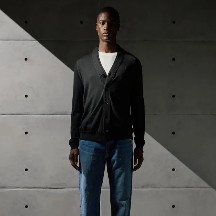 GFORE Ready To Wear Men FINE MERINO WOOL CARDIGAN Onyx