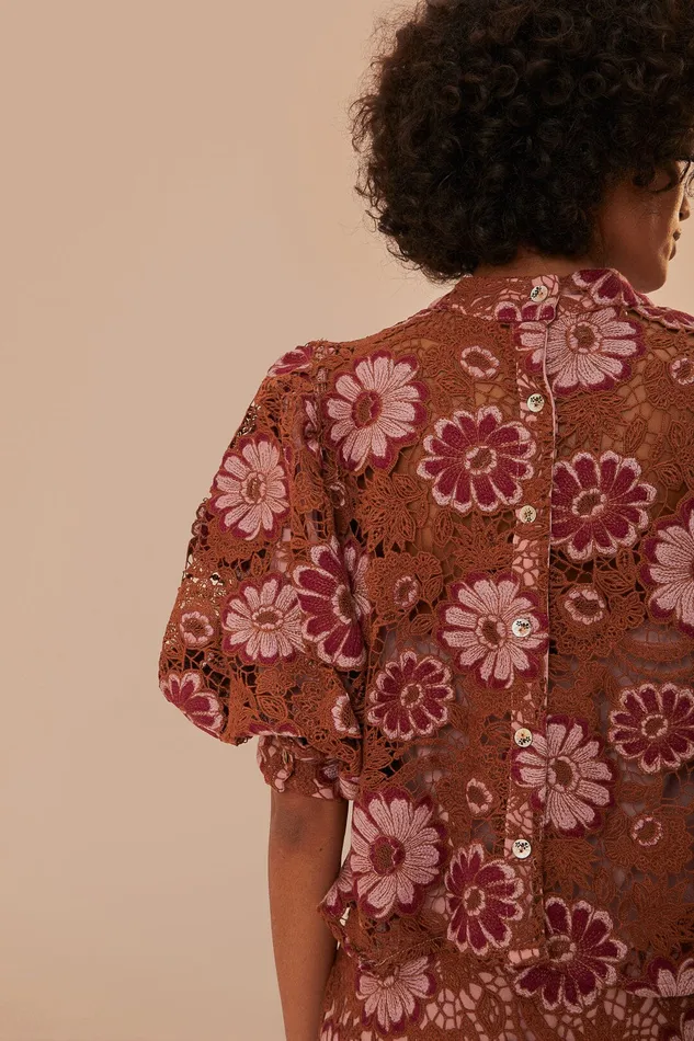 Gigi Tapestry Guipure Blouse Women Farm Rio Blouses