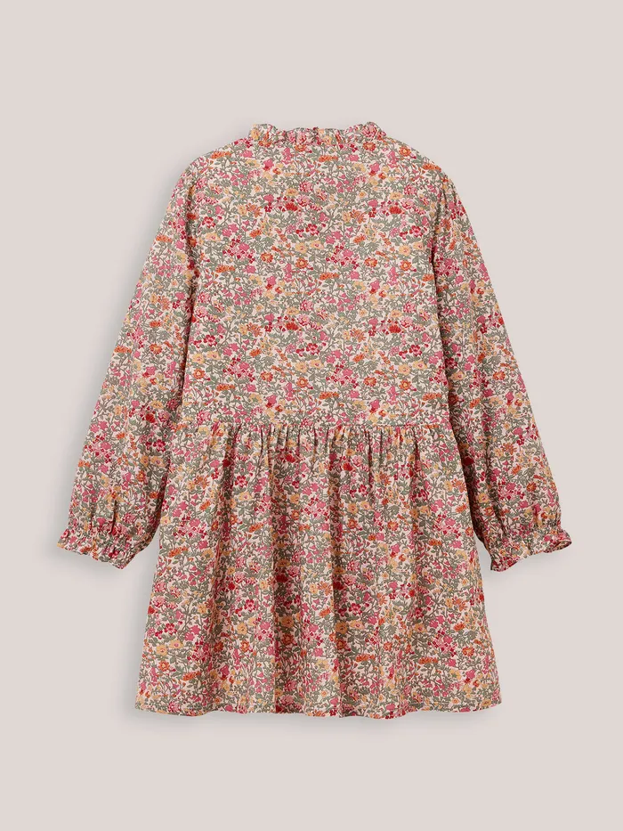 Girls Cyrillus Clothing Dress With Liberty Fabric Ruffle Lib Babington Rose