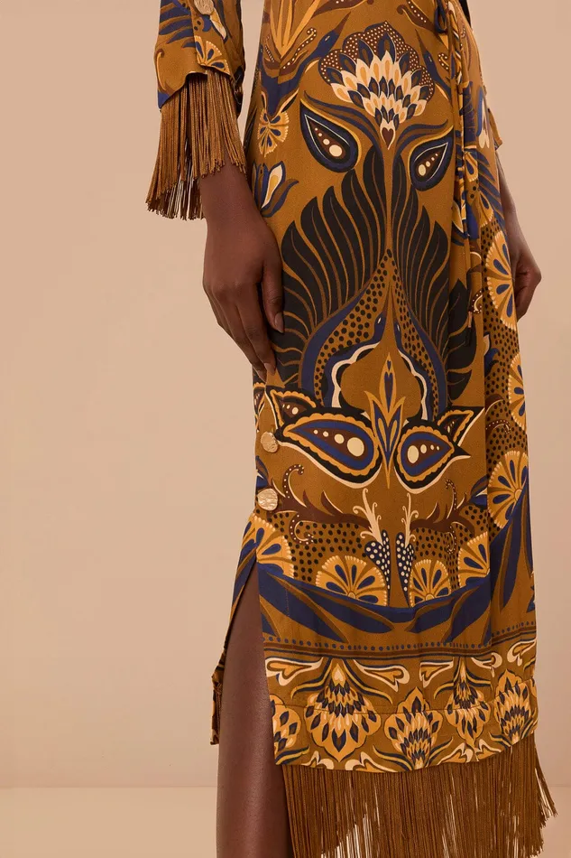 Gold Heart Forest Lenzing Ecovero Viscose Maxi Dress Women Farm Rio Maxi Dresses