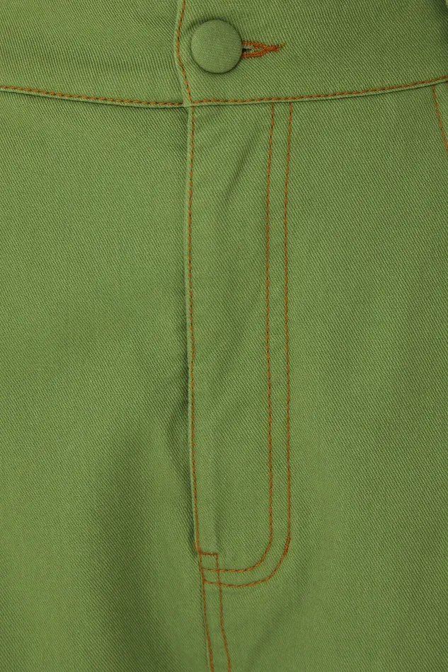 Green Pleat Pants Women Farm Rio Pants
