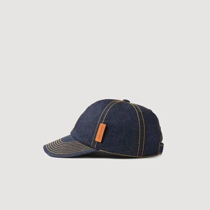 Hats Men SANDRO Denim Cap Navy Blue