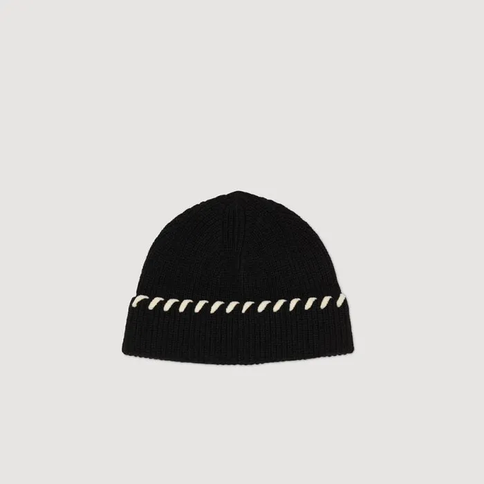 Hats Women SANDRO Knit Hat Black