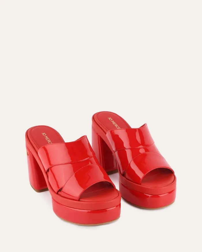 HIGH SANDALS Faye high heel platform sandals red patent jomercer Women