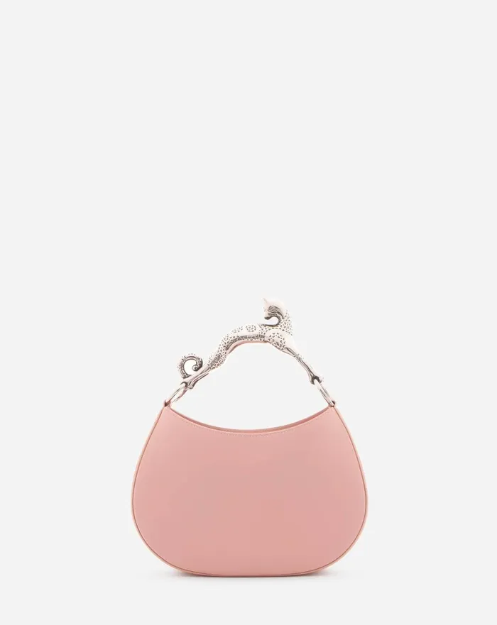 Hobo Cat Leather Bag Pastel Apricot Women Lanvin Tote Bags and Top Handle Bags
