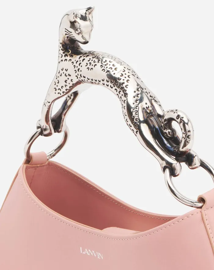 Hobo Cat Leather Bag Pastel Apricot Women Lanvin Tote Bags and Top Handle Bags