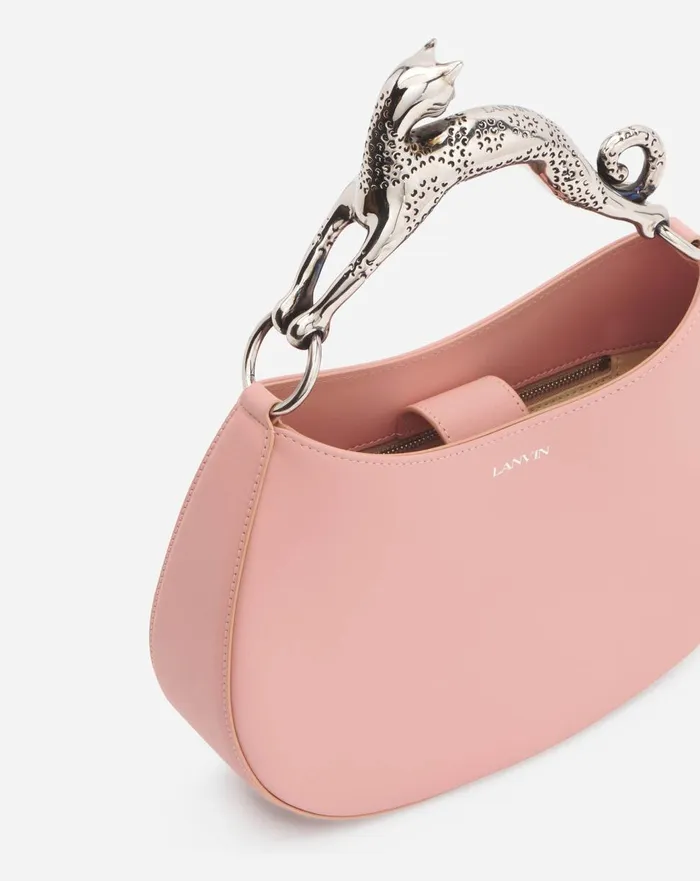 Hobo Cat Leather Bag Pastel Apricot Women Lanvin Tote Bags and Top Handle Bags