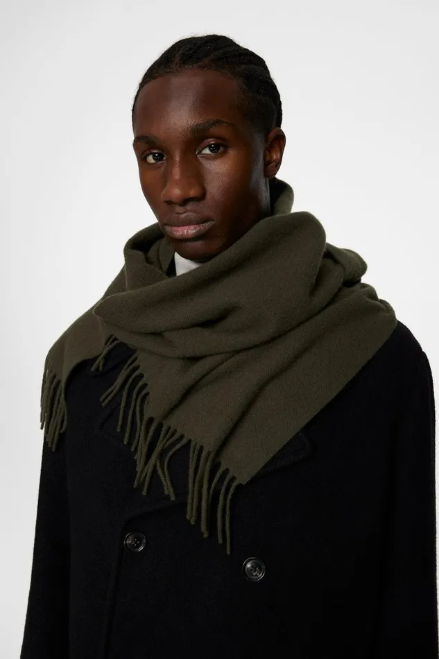 JLindeberg Champ Solid Wool Scarf MenWomen Scarves