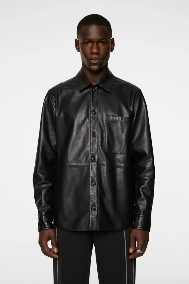JLindeberg Lanson Leather Overshirt Men Overshirts