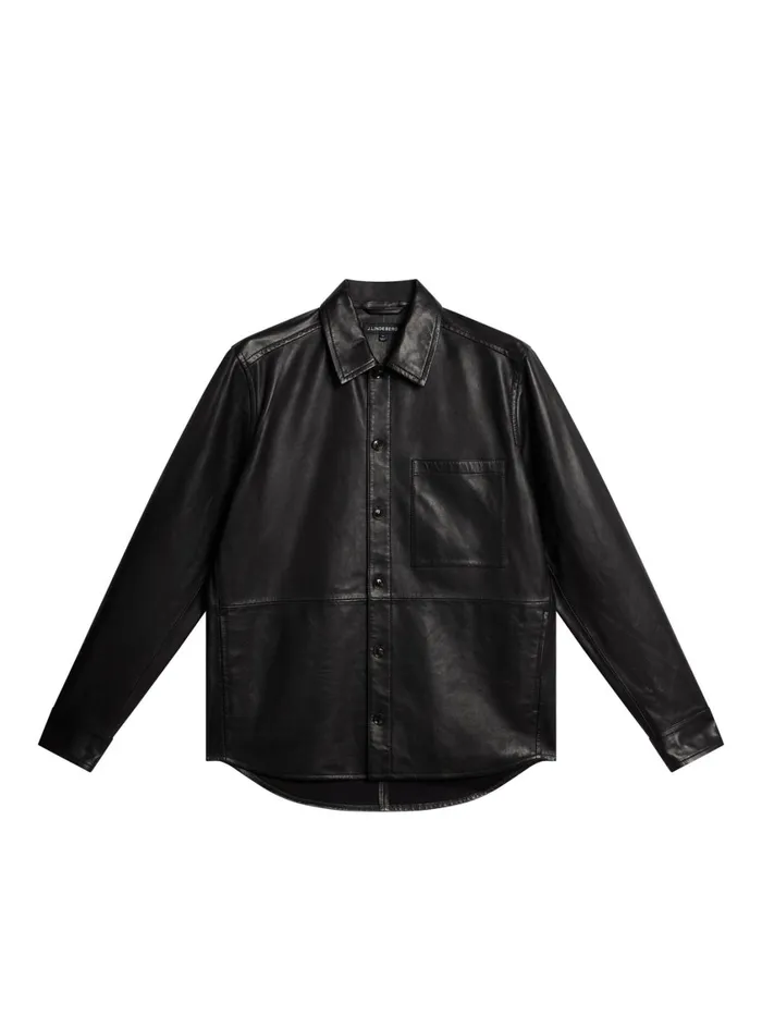 JLindeberg Lanson Leather Overshirt Men Overshirts
