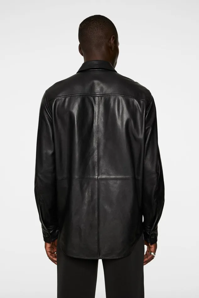 JLindeberg Lanson Leather Overshirt Men Overshirts