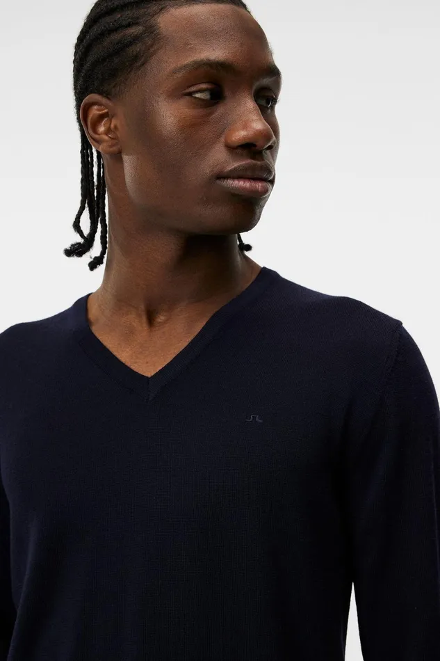 JLindeberg Lymann Merino VNeck Sweater Men Knitwear