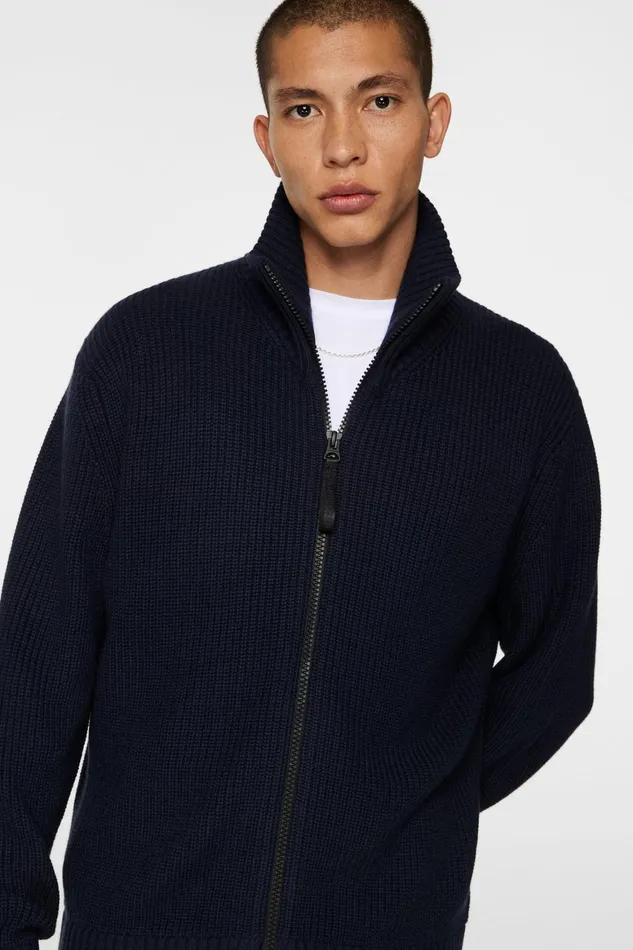 JLindeberg Skyler Wool Blend Zip Cardigan Men Knitwear