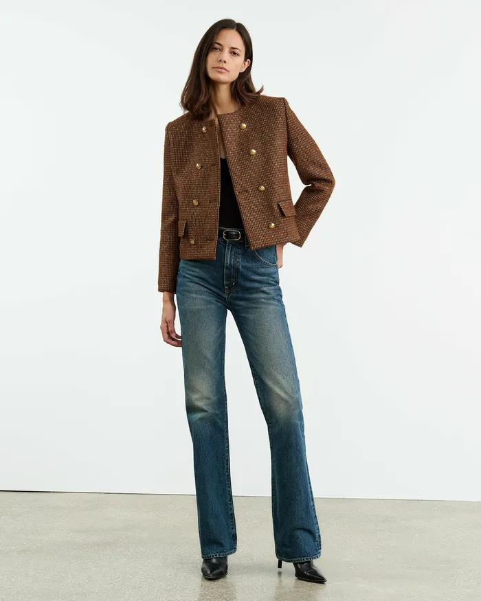 Jackets and Blazers MELANIE JACKET Saddle Check 8211 Nili Lotan Women