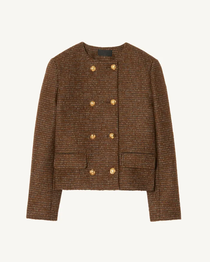 Jackets and Blazers MELANIE JACKET Saddle Check 8211 Nili Lotan Women