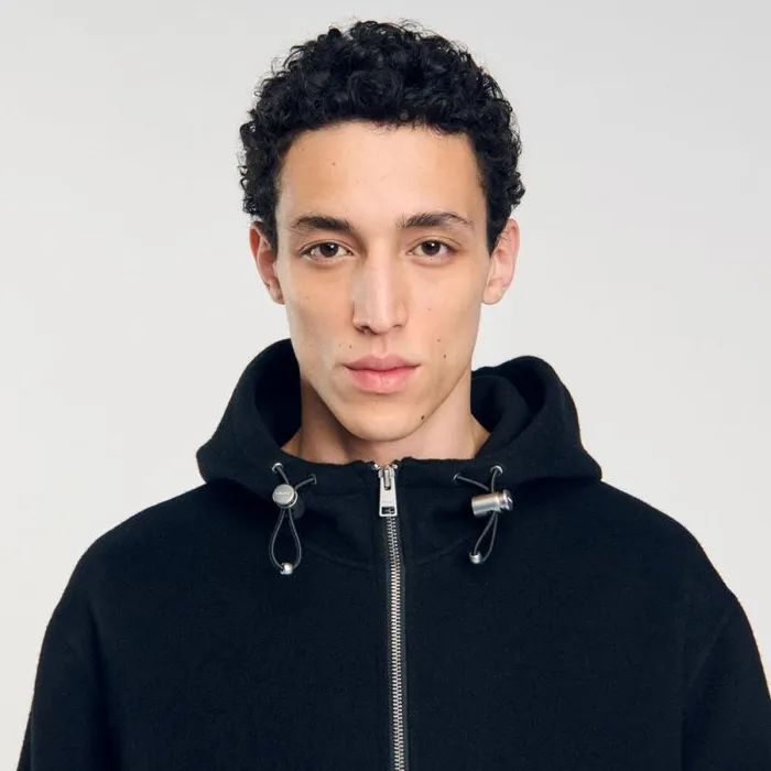 Jackets Men SANDRO Hooded Windcheater Black