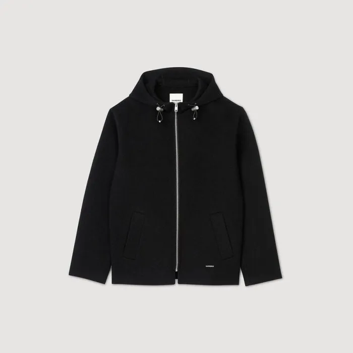 Jackets Men SANDRO Hooded Windcheater Black