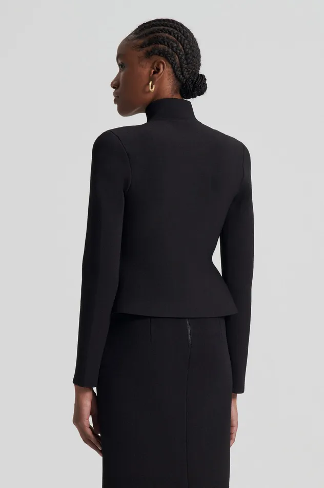 Jackets Scanlan Theodore Women CREPE KNIT PEPLUM JACKET DARKCHOCOLATE