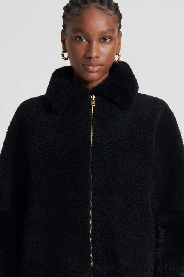 Jackets Women Scanlan Theodore TOSCANA TRAPEZE JACKET BLACK
