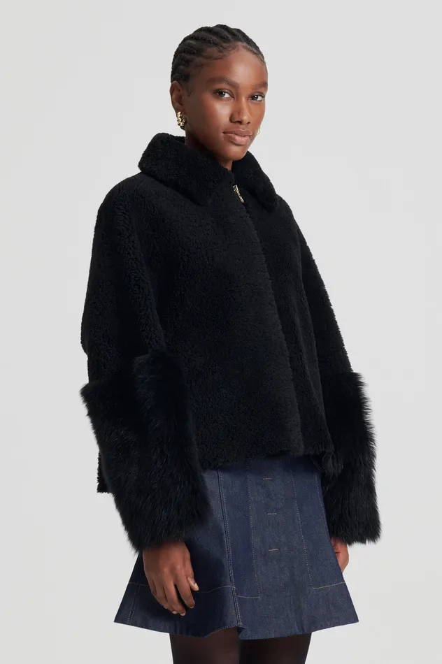 Jackets Women Scanlan Theodore TOSCANA TRAPEZE JACKET BLACK