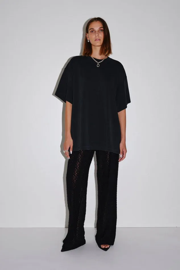 Jasmine Embossed 8211 Washed Black Women Won Hundred Tops and Tshirts
