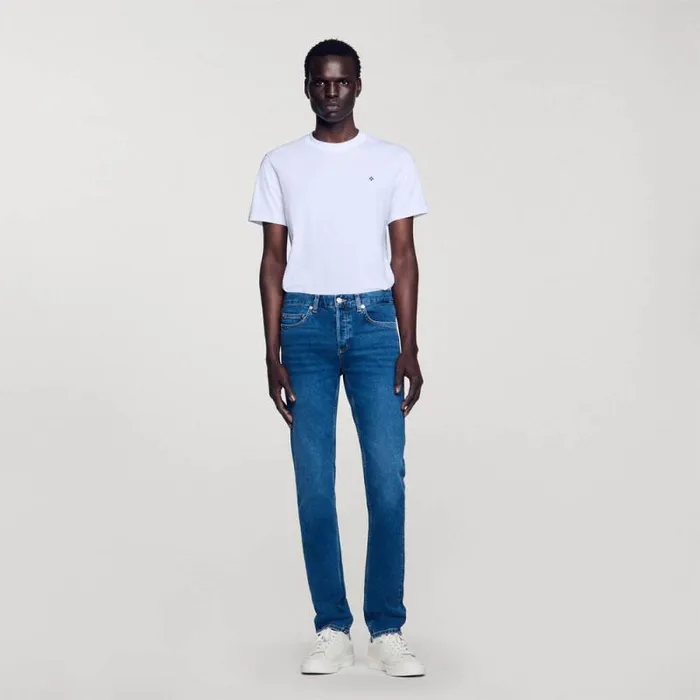Jeans Men SANDRO Washed Jeans 8211 Slim Cut Blue Vintage 8211 Denim