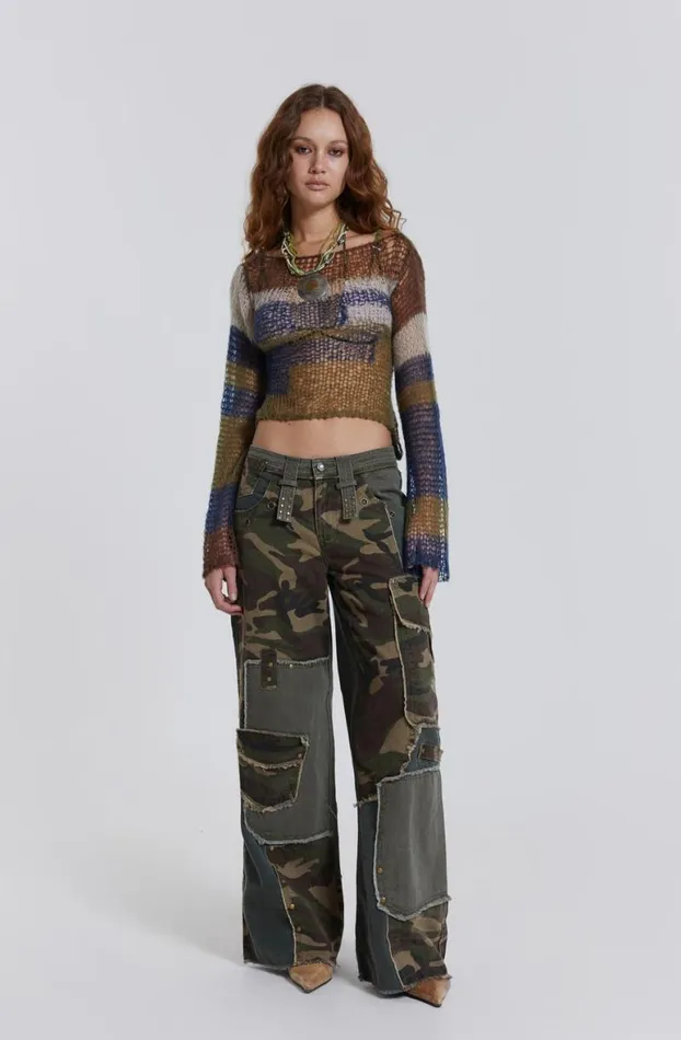 Jeans Women Jaded London Magna Camo Distressed Patchwork Jeans