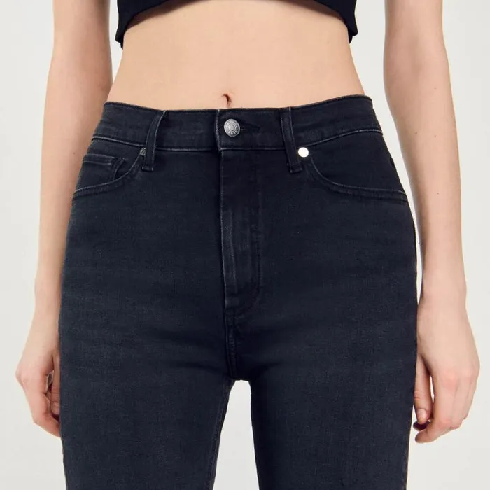 Jeans Women SANDRO Straightcut Jeans With Raw Edges Black