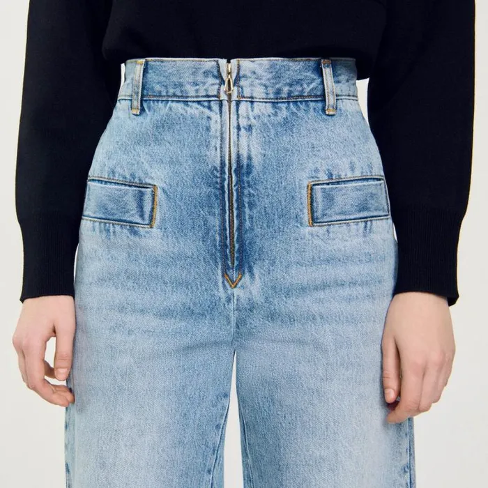 Jeans Women SANDRO Wideleg Jeans Blue Jean