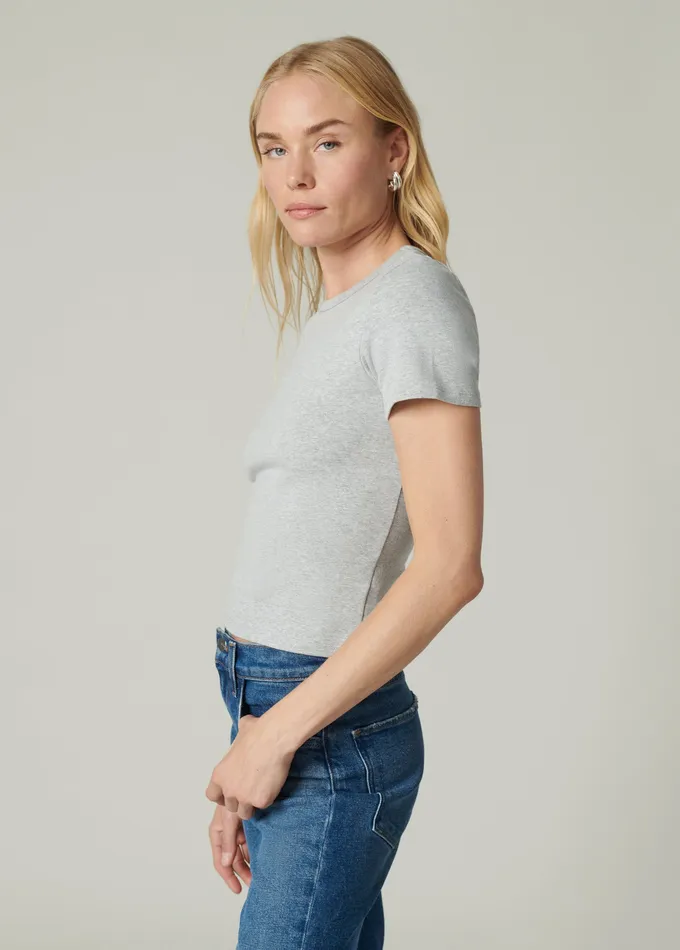 Joe8217s Jeans THE BABY TEE Heather Grey Women Tops Joe8217s Jeans THE BABY TEE Heather Grey Women Tops