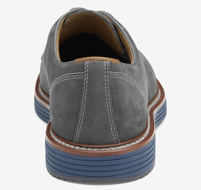 Johnston and Murphy Upton Plain Toe Gray Nubuck Men LaceUps