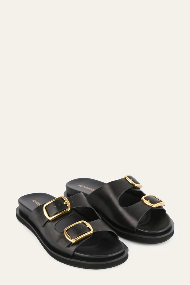 jomercer FLAT SANDALS Women Egon flat sandals black leather