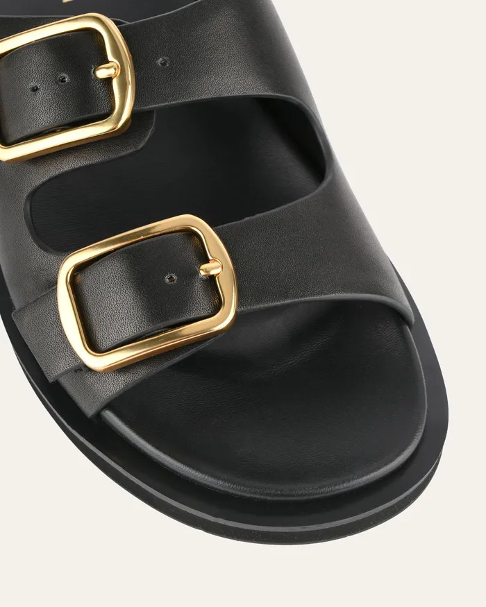 jomercer FLAT SANDALS Women Egon flat sandals black leather