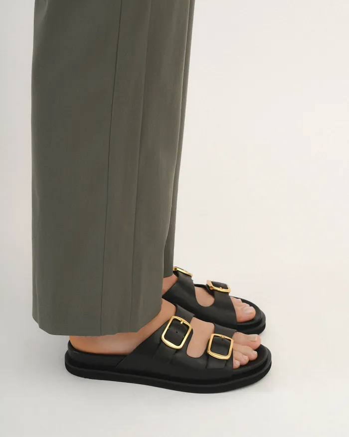 jomercer FLAT SANDALS Women Egon flat sandals black leather