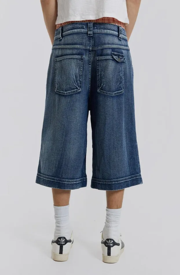 Jorts and Shorts Men Jaded London Axle Acid Wash Denim Jorts