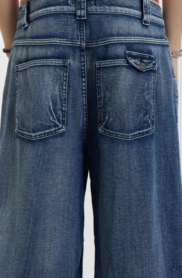 Jorts and Shorts Men Jaded London Axle Acid Wash Denim Jorts