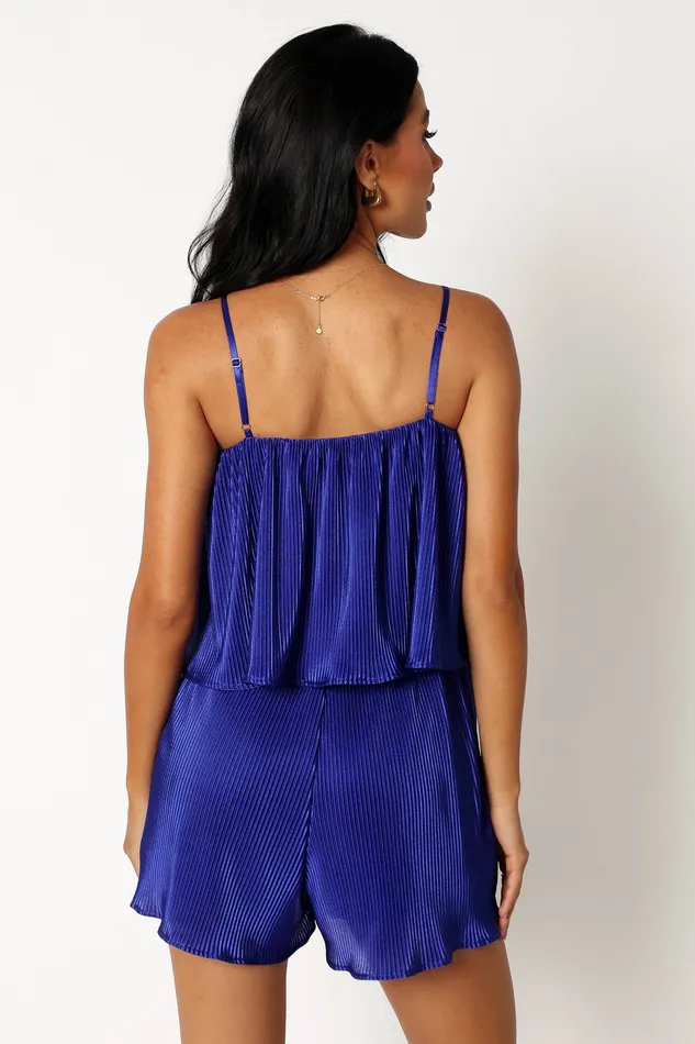 Jumpsuits and Playsuits Women Jemima Plisse Playsuit 8211 Blue Blue petalandpup