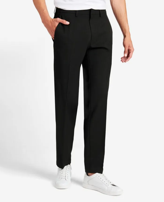 Kenneth Cole Dress Pants Men ModernFit Micro Check Stretch Trouser Black Kenneth Cole Dress Pants Men ModernFit Micro Check Stretch Trouser Black