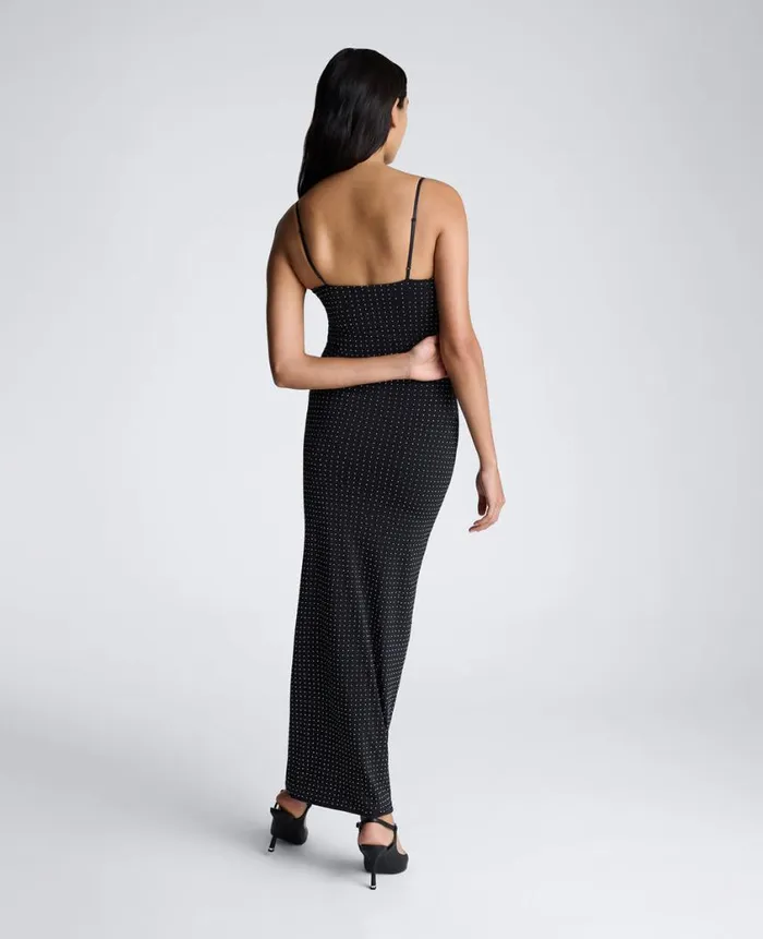 Kenneth Cole Dresses and Skirts Women Silver Stud Heat Set Slip Maxi Dress Black