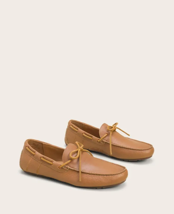 Kenneth Cole Loafers Men GENTLE SOULS 8211 Nyle Leather Driver Boat Shoe Brown
