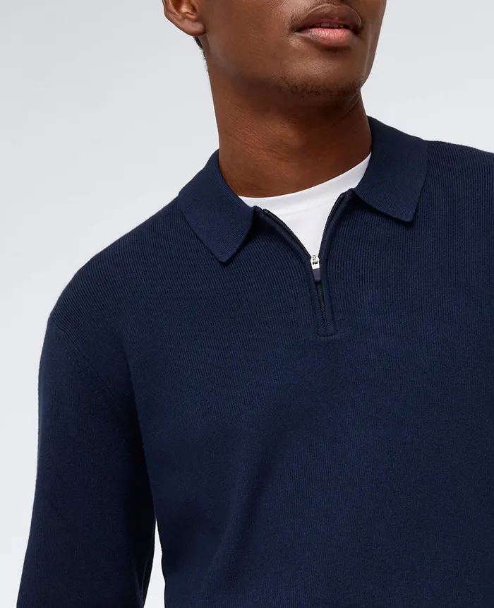 Kenneth Cole Polos and TShirts Men Long Sleeve Polo Sweater Blue Kenneth Cole Polos and TShirts Men Long Sleeve Polo Sweater Blue