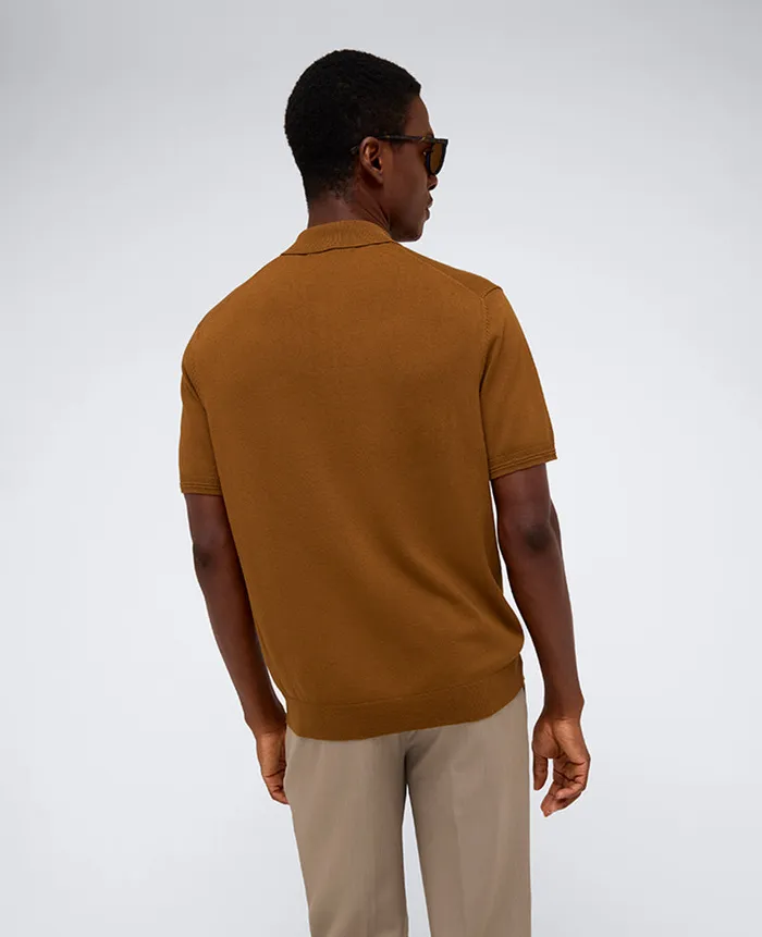 Kenneth Cole Polos and TShirts Men Short Sleeve Polo Sweater Brown Kenneth Cole Polos and TShirts Men Short Sleeve Polo Sweater Brown