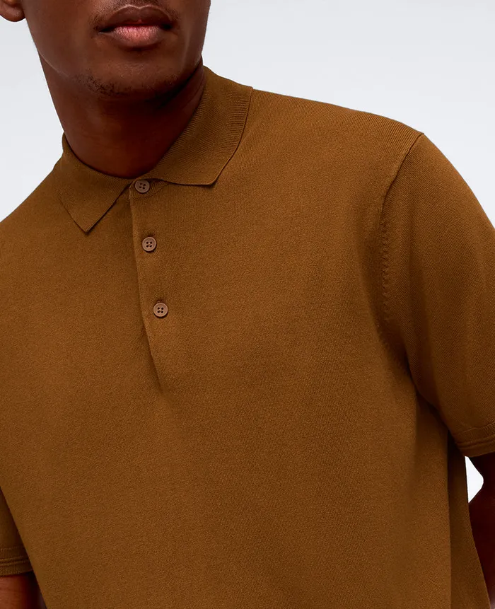Kenneth Cole Polos and TShirts Men Short Sleeve Polo Sweater Brown Kenneth Cole Polos and TShirts Men Short Sleeve Polo Sweater Brown