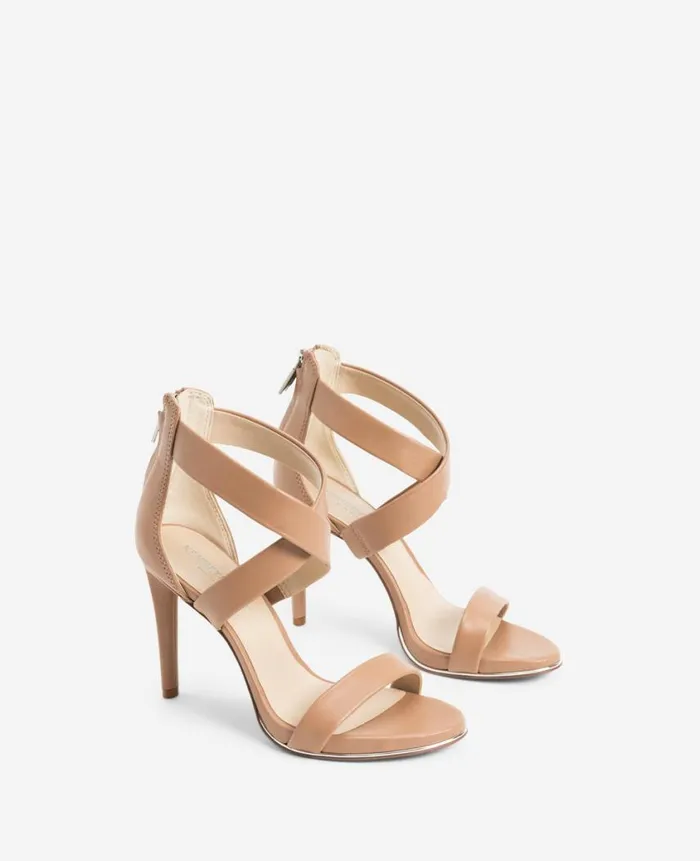 Kenneth Cole Pumps and Heels Women Brooke Cross Strap Heeled Sandal Brown