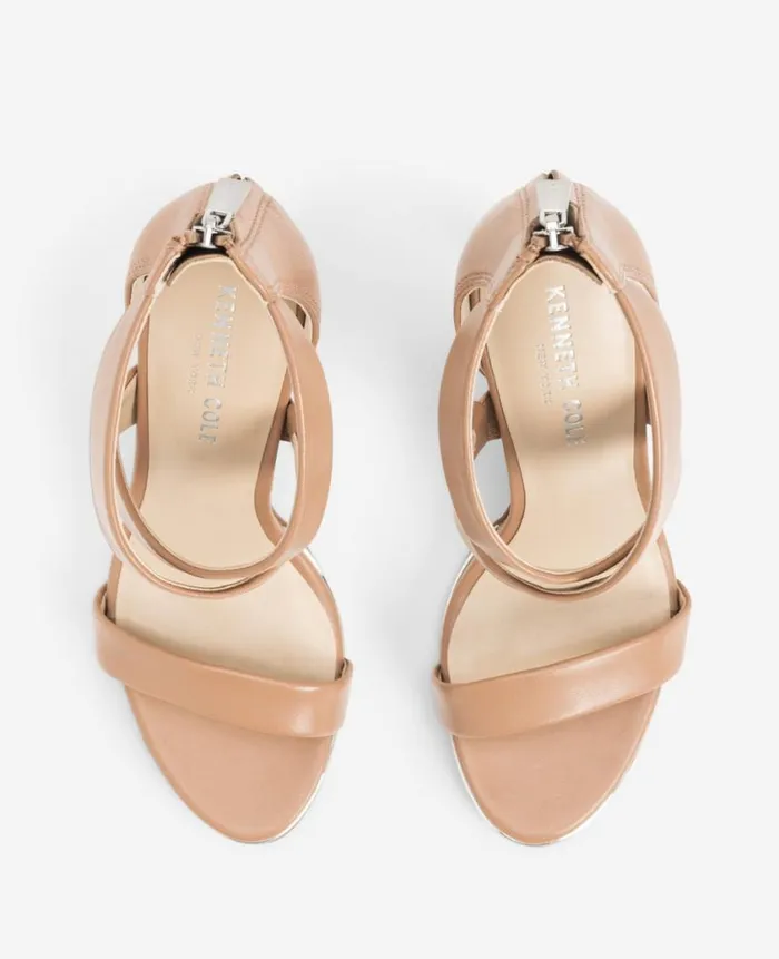 Kenneth Cole Pumps and Heels Women Brooke Cross Strap Heeled Sandal Brown