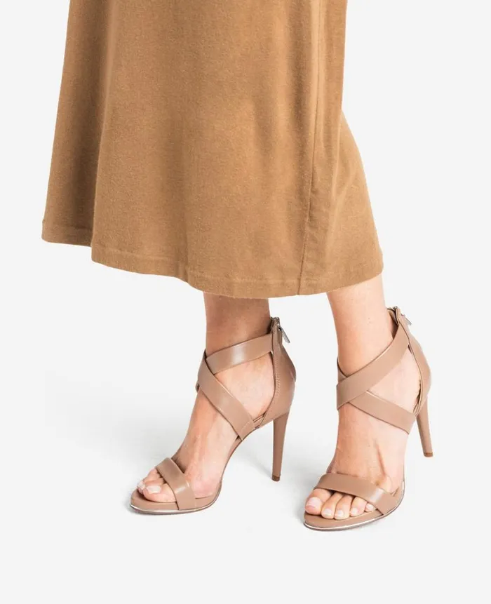 Kenneth Cole Pumps and Heels Women Brooke Cross Strap Heeled Sandal Brown