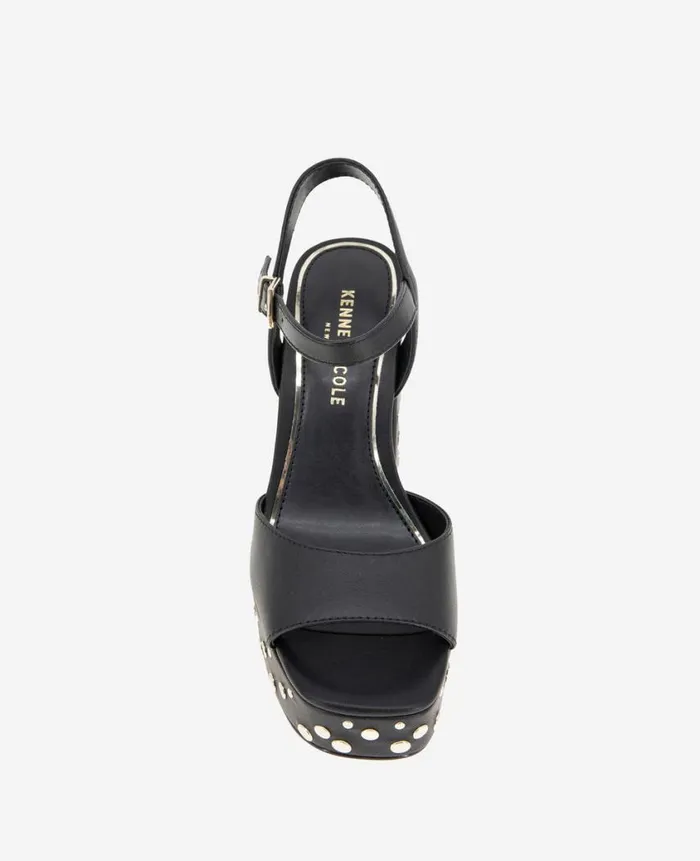 Kenneth Cole Pumps and Heels Women Dolly Stud Ankle Strap Platform Heeled Sandal Black