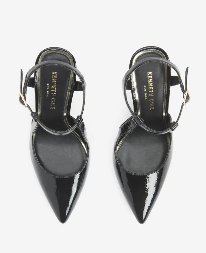 Kenneth Cole Pumps and Heels Women Romi Patent Slingback Heel Black Kenneth Cole Pumps and Heels Women Romi Patent Slingback Heel Black