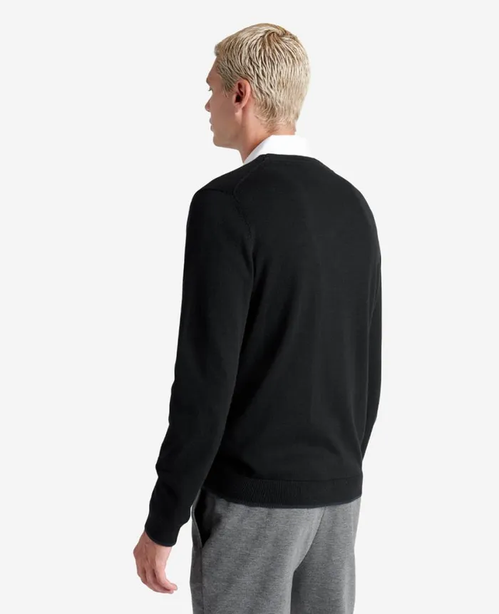 Kenneth Cole Sweaters Men Crewneck Sweater With Tipping Details Black Kenneth Cole Sweaters Men Crewneck Sweater With Tipping Details Black